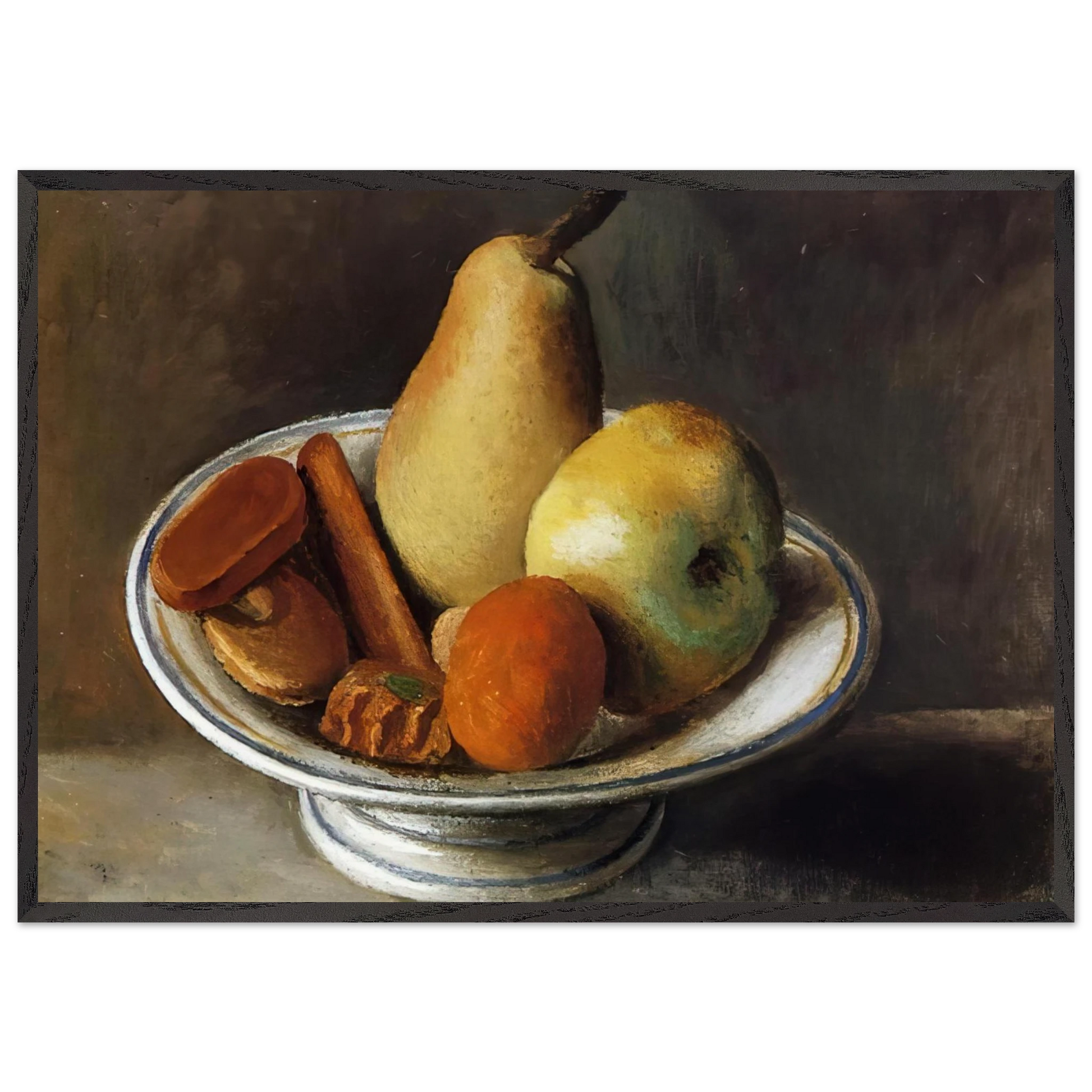 Fruit Bowl with Fruit - 1918 - Pablo Picasso Framed Art Print – Black Wooden Frame - Default Title - -Framed Art Print