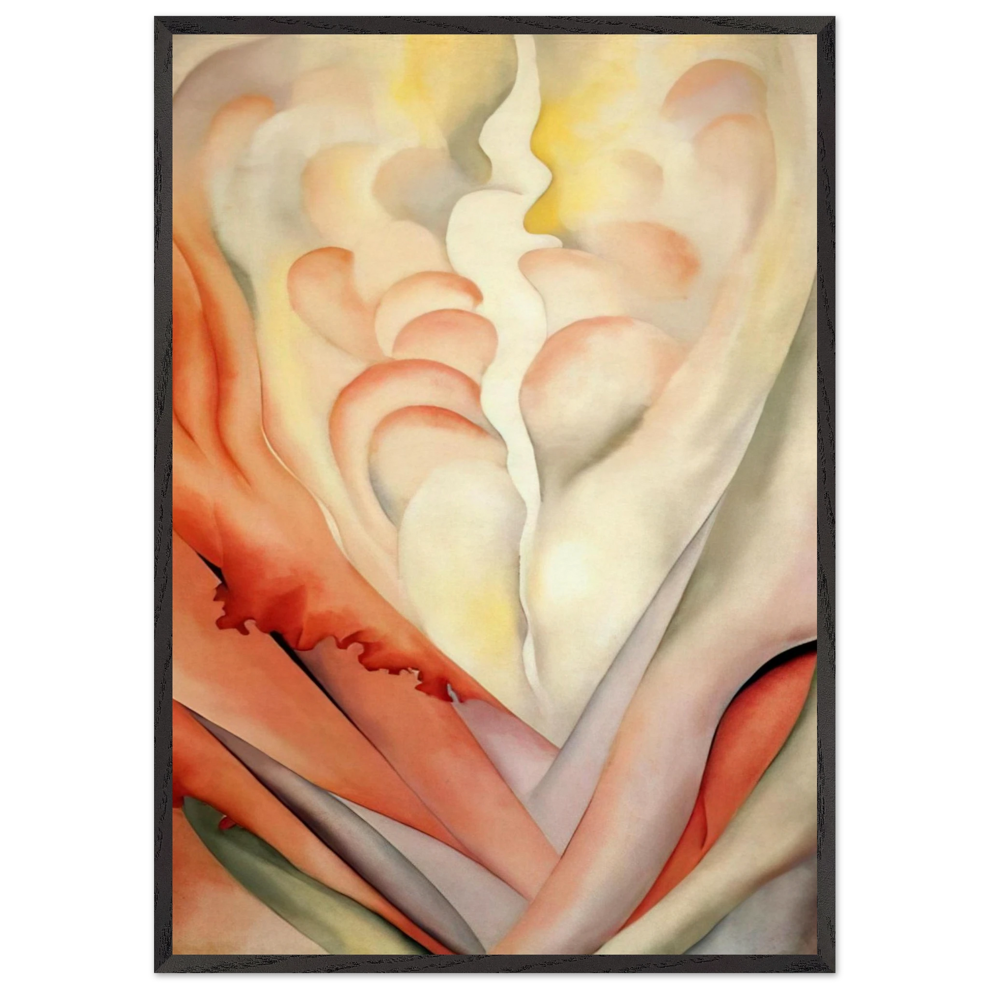 Flower Abstraction - Georgia OKeeffe 70x100 cm / 28x40 inches Framed Art Print – Black Wooden Frame
