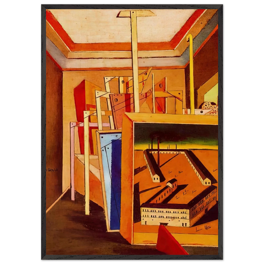 METAPHYSICAL INTERIOR OF STUDIO 1948 - Giorgio de Chirico Framed Art Print – Black Wooden Frame - Default Title - -Framed Art Print