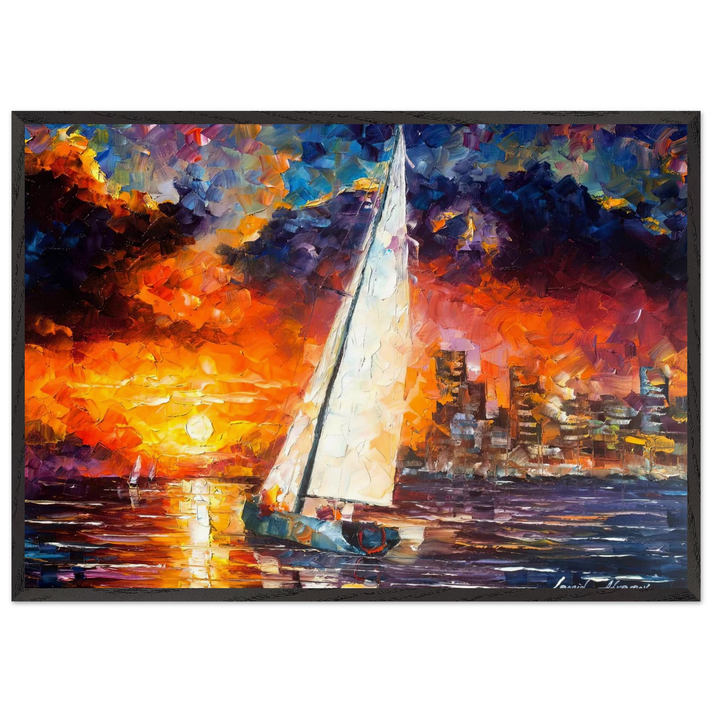 Leonid Afremov N3 - Leonid Afremov Framed Art Print – Black Wooden Frame - Default Title - -Framed Art Print