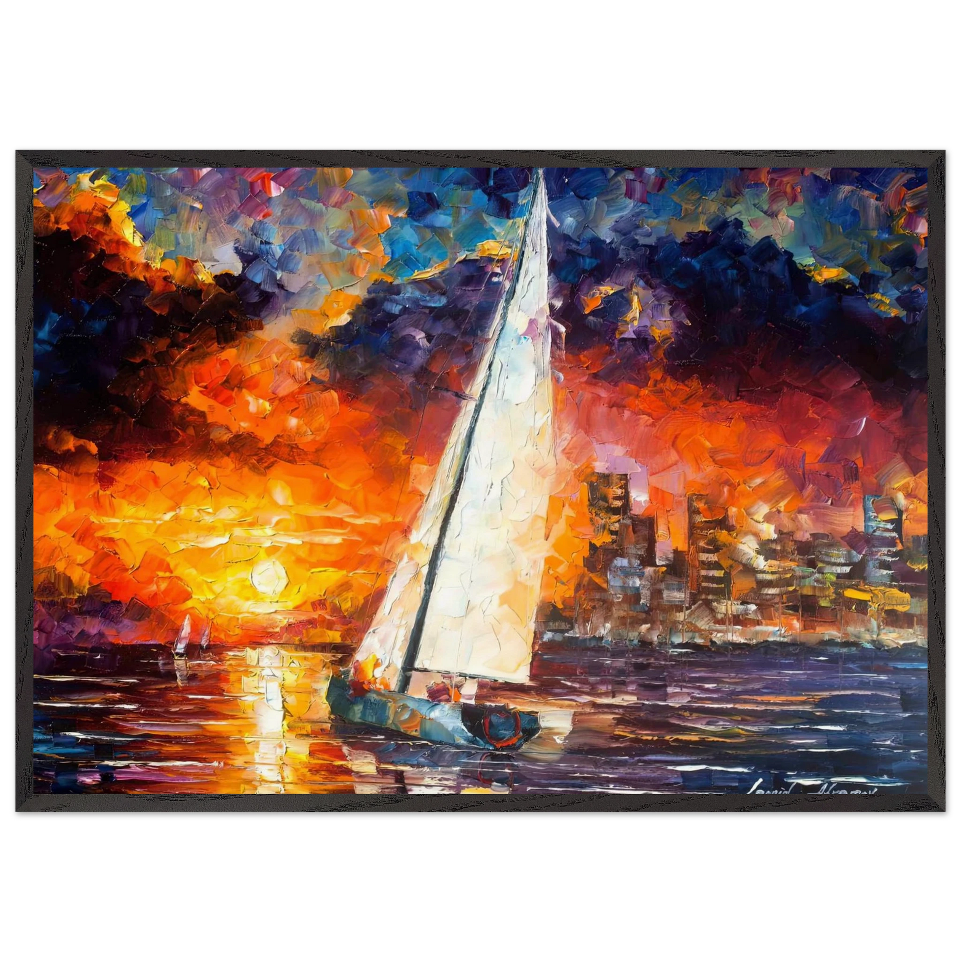 Leonid Afremov N3 - Leonid Afremov Framed Art Print – Black Wooden Frame - Default Title - -Framed Art Print