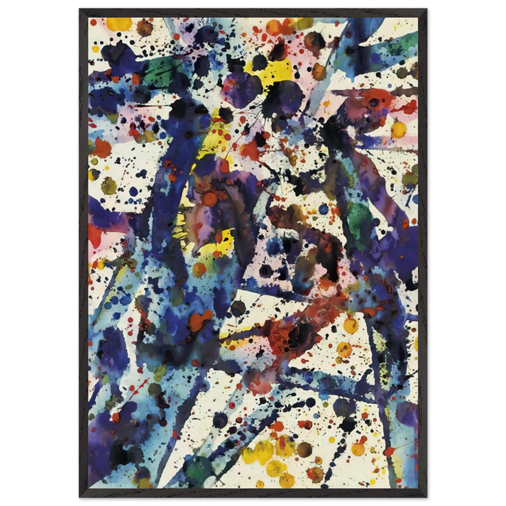 Taches  Untitled  - Sam Francis 70x100 cm / 28x40 inches Framed Art Print – Black Wooden Frame