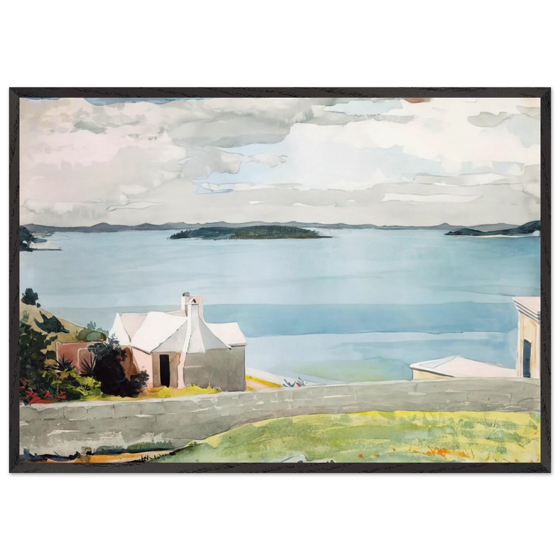 INLAND WATER BERMUDA - Winslow Homer Framed Art Print – Black Wooden Frame - Default Title - -Framed Art Print