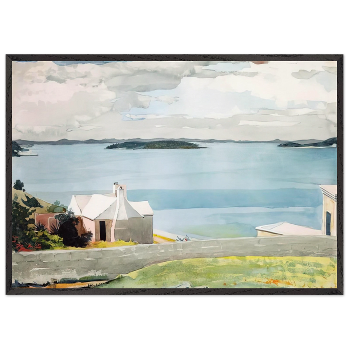 INLAND WATER BERMUDA - Winslow Homer 70x100 cm / 28x40 inches Framed Art Print – Black Wooden Frame