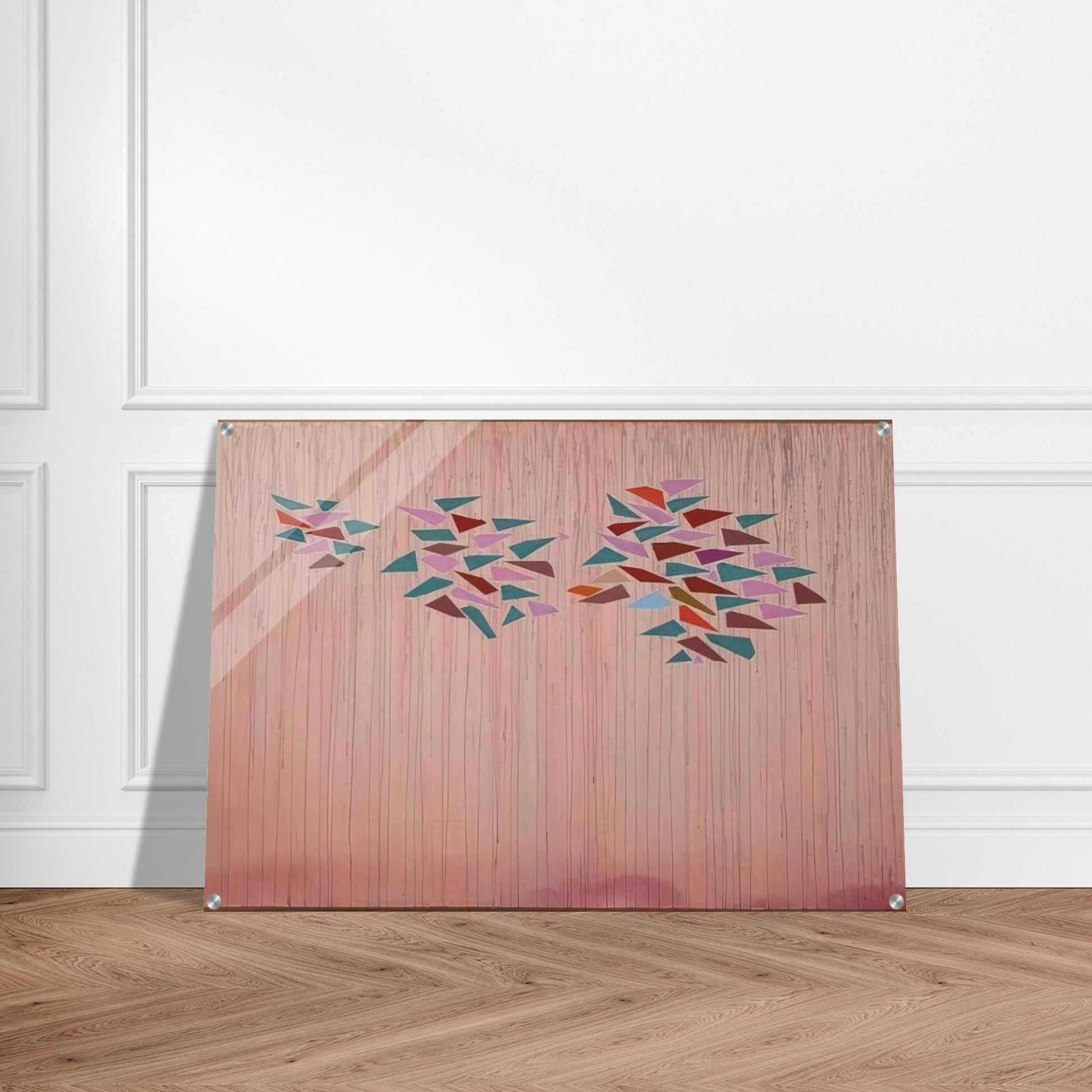 Colors on Gray Pink - 1976 - Robert Goodnough Acrylic Print - 70x100 cm / 28x40″ inches | Robert Goodnough Wall Art | Robert Goodnough Prints