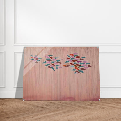 Colors on Gray Pink - 1976 - Robert Goodnough Acrylic Print - 70x100 cm / 28x40″ inches | Robert Goodnough Wall Art | Robert Goodnough Prints