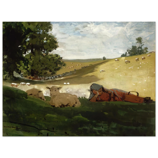 Winslow Homer - WARM AFTERNOON SHEPHERDESS Fine Art Poster - Default Title