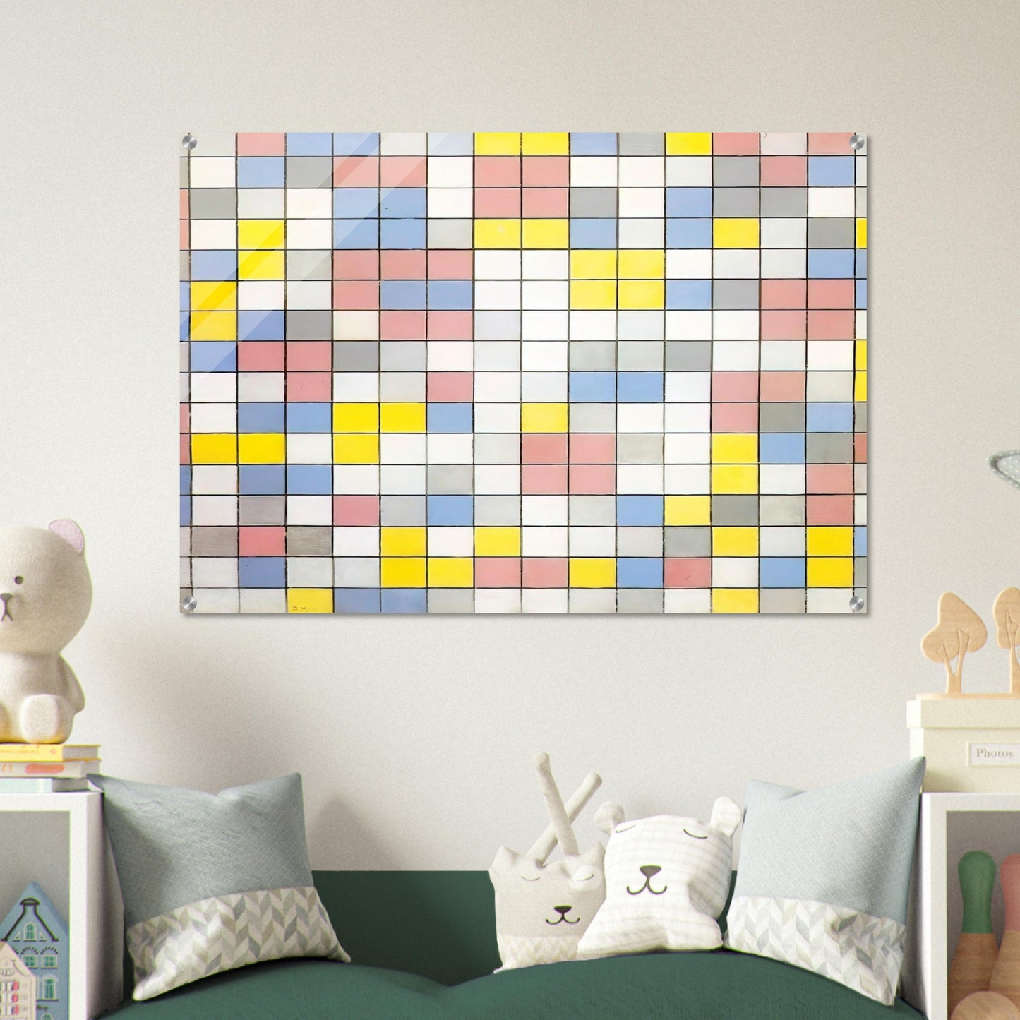 Composition with Grid IX - Piet Mondrian Acrylic Print - 70x100 cm / 28x40″ inches