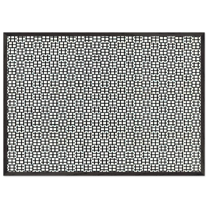 Untitled Verticals and Horizontals - 1970 - Francois Morellet 70x100 cm / 28x40 inches Framed Art Print – Black Wooden Frame
