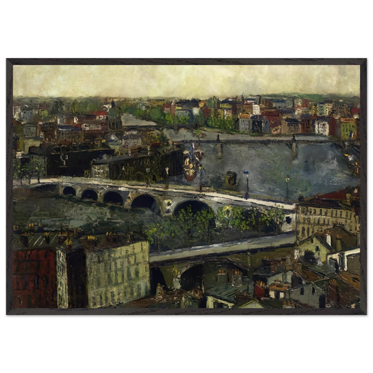 THE BRIDGES OF TOULOUSE - Maurice Utrillo Framed Art Print – Black Wooden Frame - Default Title - -Framed Art Print