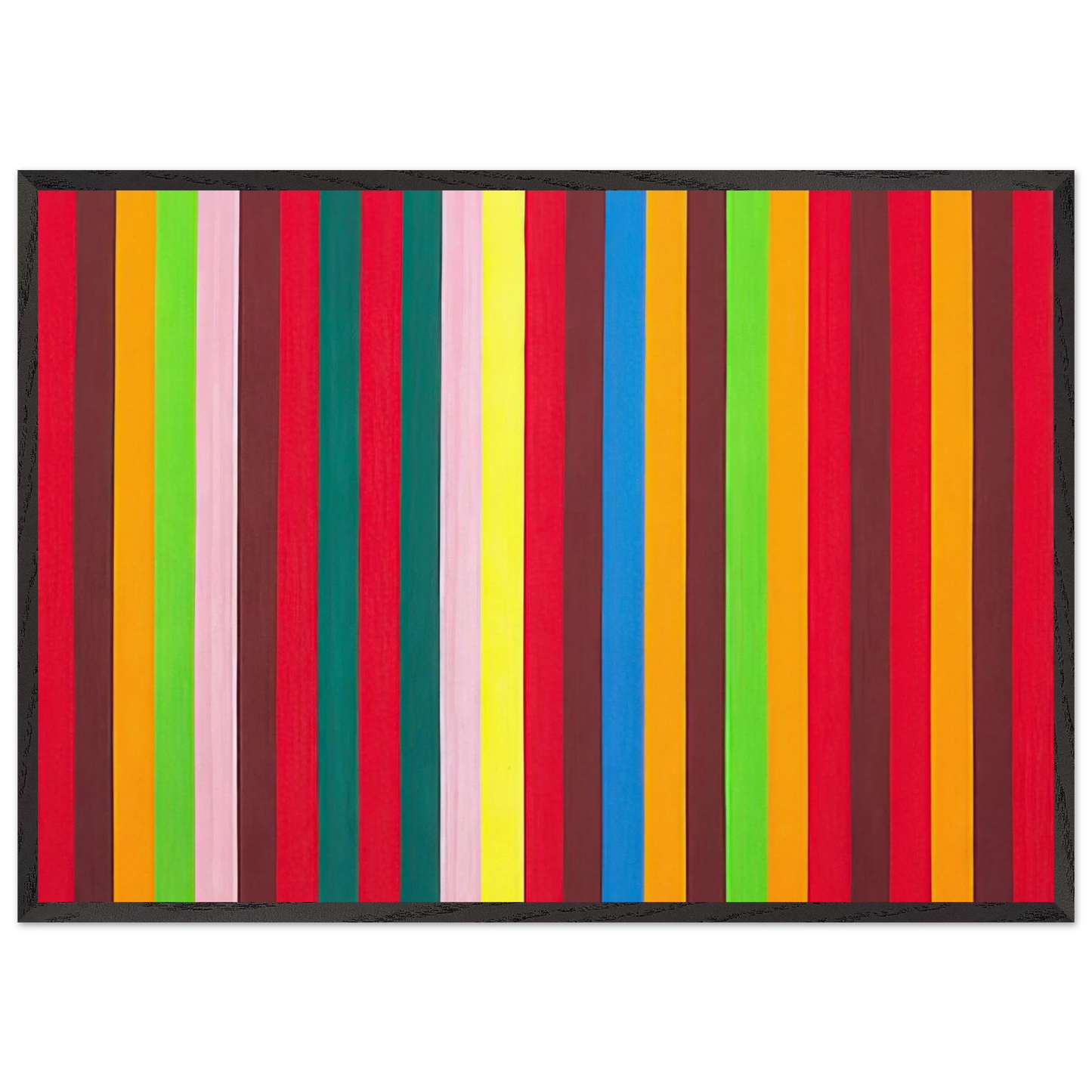 Sour Ball Beat - 1964 - Gene Davis Framed Art Print – Black Wooden Frame - Default Title - -Framed Art Print