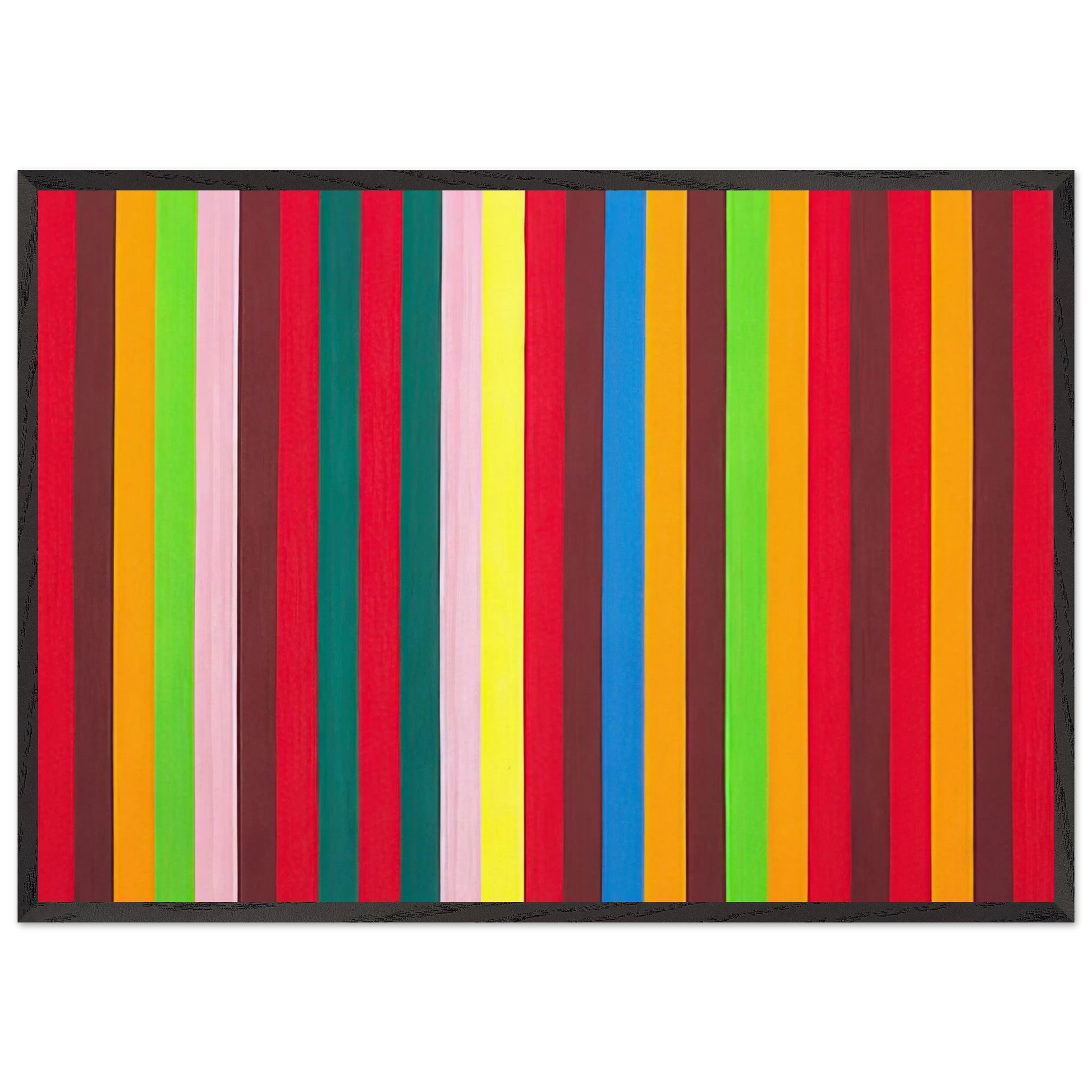 Sour Ball Beat - 1964 - Gene Davis Framed Art Print – Black Wooden Frame - Default Title - -Framed Art Print