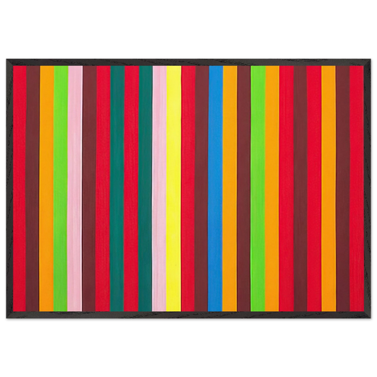 Sour Ball Beat - 1964 - Gene Davis Framed Art Print – Black Wooden Frame - Default Title - -Framed Art Print