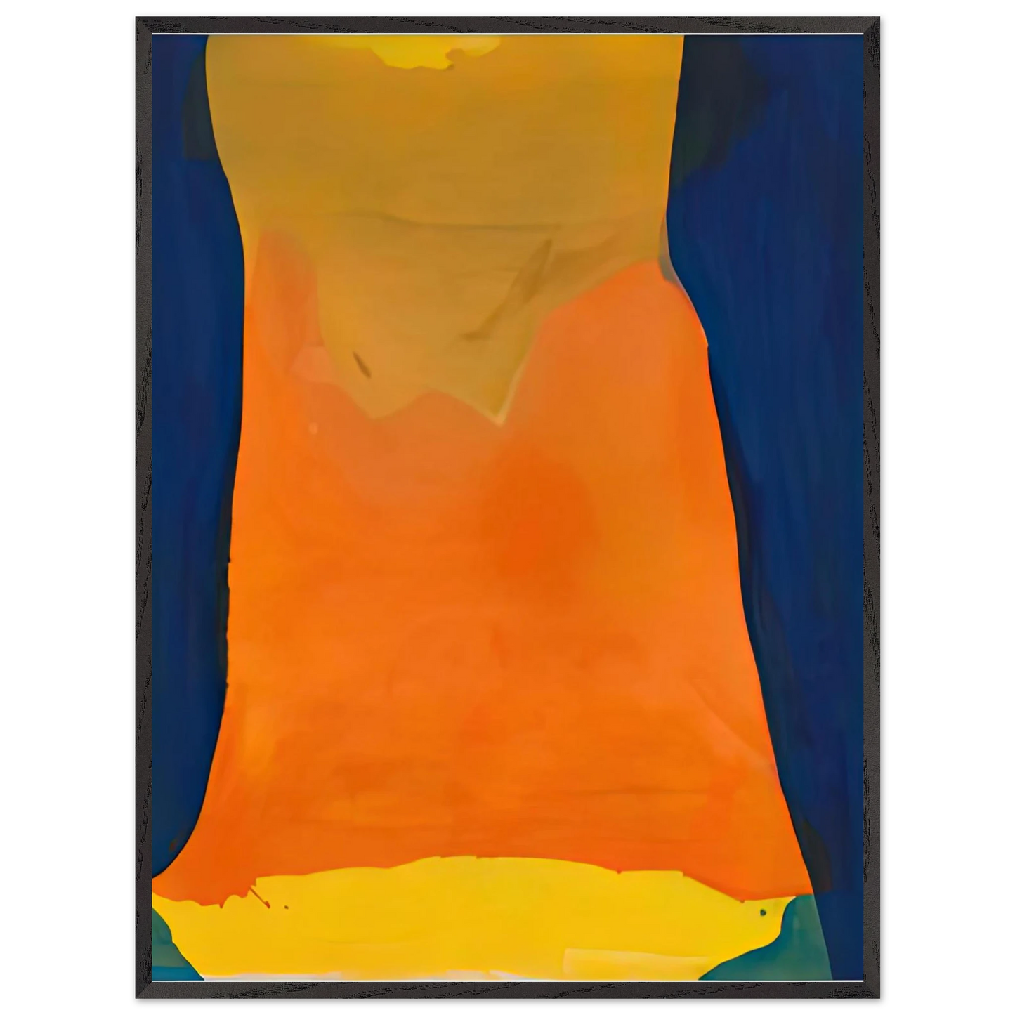 Helen Frankenthaler - Orange Mood, 1963-64- Wall Art - 30x40 cm / 12x16 inches - Premium Wooden Framed Poster With Fine Art Paper - Black frame