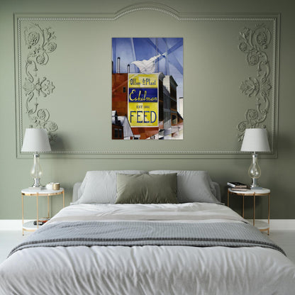 Buildings, Lancaster - 1930 - Charles Demuth Brushed Aluminum Print - 70x100 cm / 28x40 inches | Charles Demuth Aluminum Print | Charles Demuth Prints