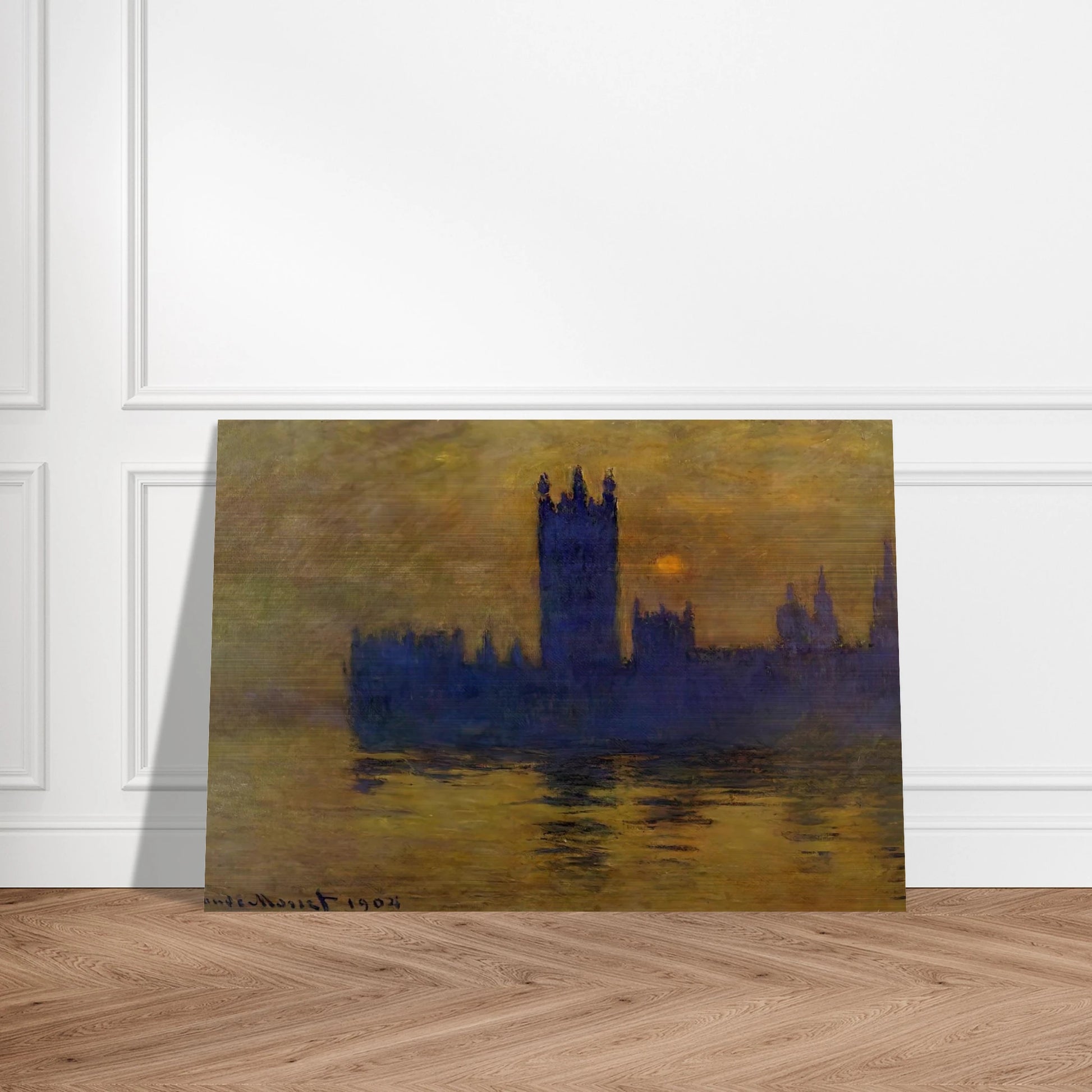 Houses of Parliament, Sunset 02 - claude monet Brushed Aluminum Print - 70x100 cm / 28x40 inches | claude monet Aluminum Print | claude monet Prints
