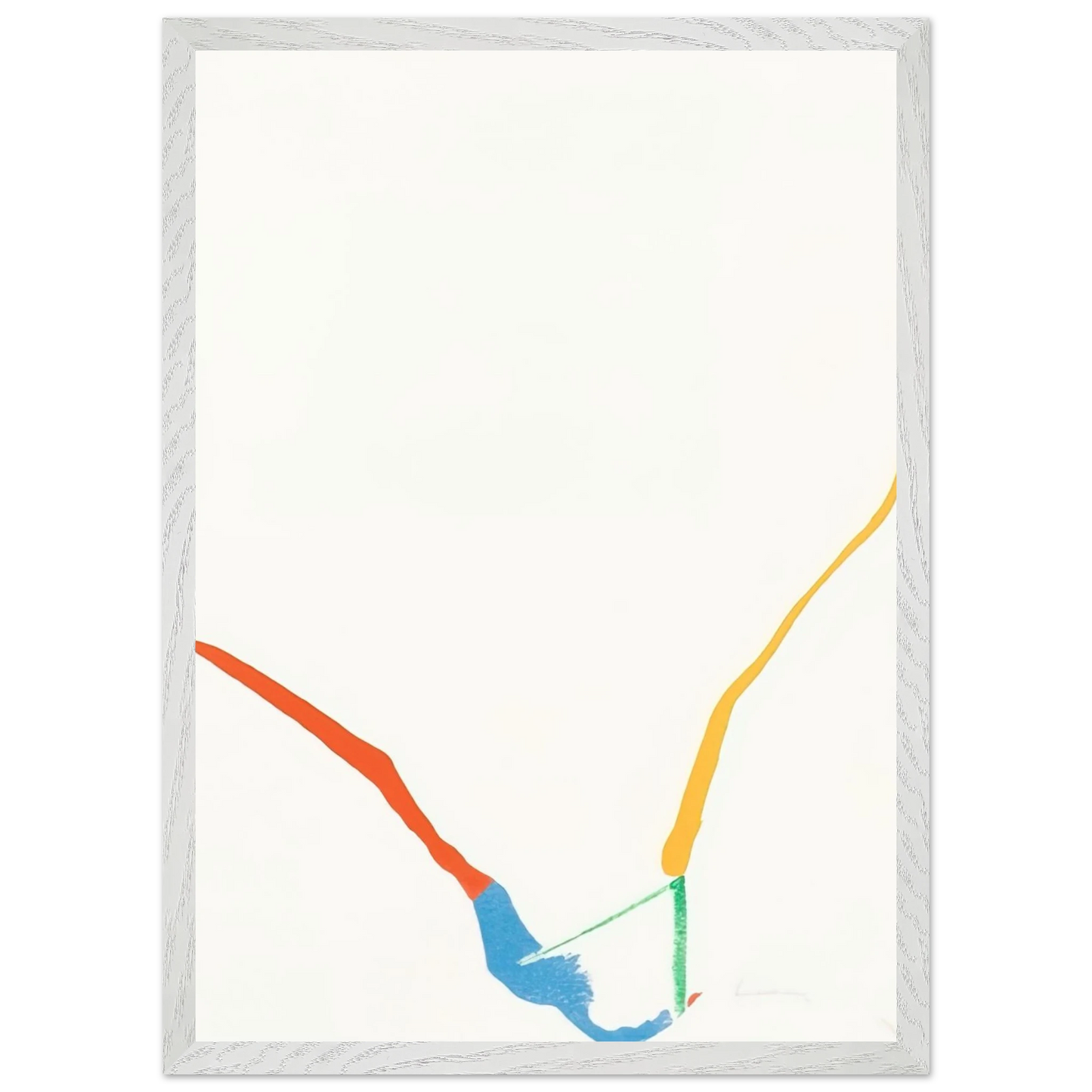 Helen Frankenthaler - What Red Lines Can Do - 1970 Wall art - 50x70 cm / 20x28 inches - Premium Wooden Framed Poster With Fine Art Paper - Wood frame