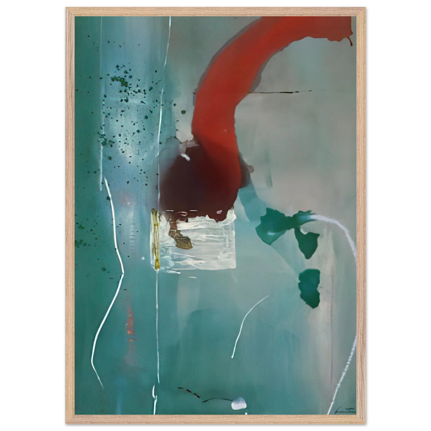 Helen Frankenthaler - Square One - 1985 Wall art - 13x18 cm / 5x7 Inches - Premium Wooden Framed Poster With Fine Art Paper - White frame
