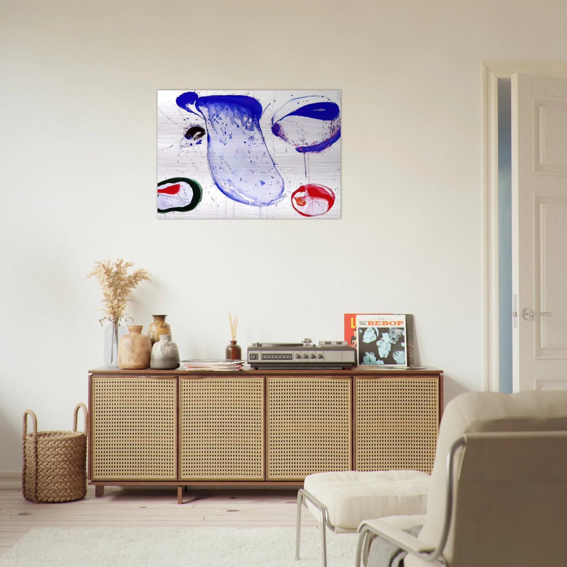 Blue 47 - Sam Francis Brushed Aluminum Print - 70x100 cm / 28x40 inches | Sam Francis Aluminum Print | Sam Francis Prints