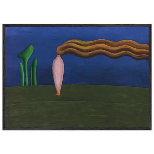 Composition Lonely Figure - Tarsila do Amaral Framed Art Print – Black Wooden Frame - Default Title - -Framed Art Print