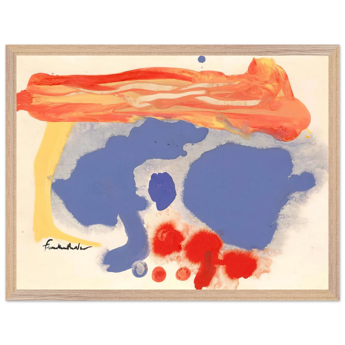 Helen Frankenthaler - Summerscene, Provincetown - 1961 Wall art - A1 (59.4 x 84.1  cm) - Premium Wooden Framed Poster With Fine Art Paper - Wood frame