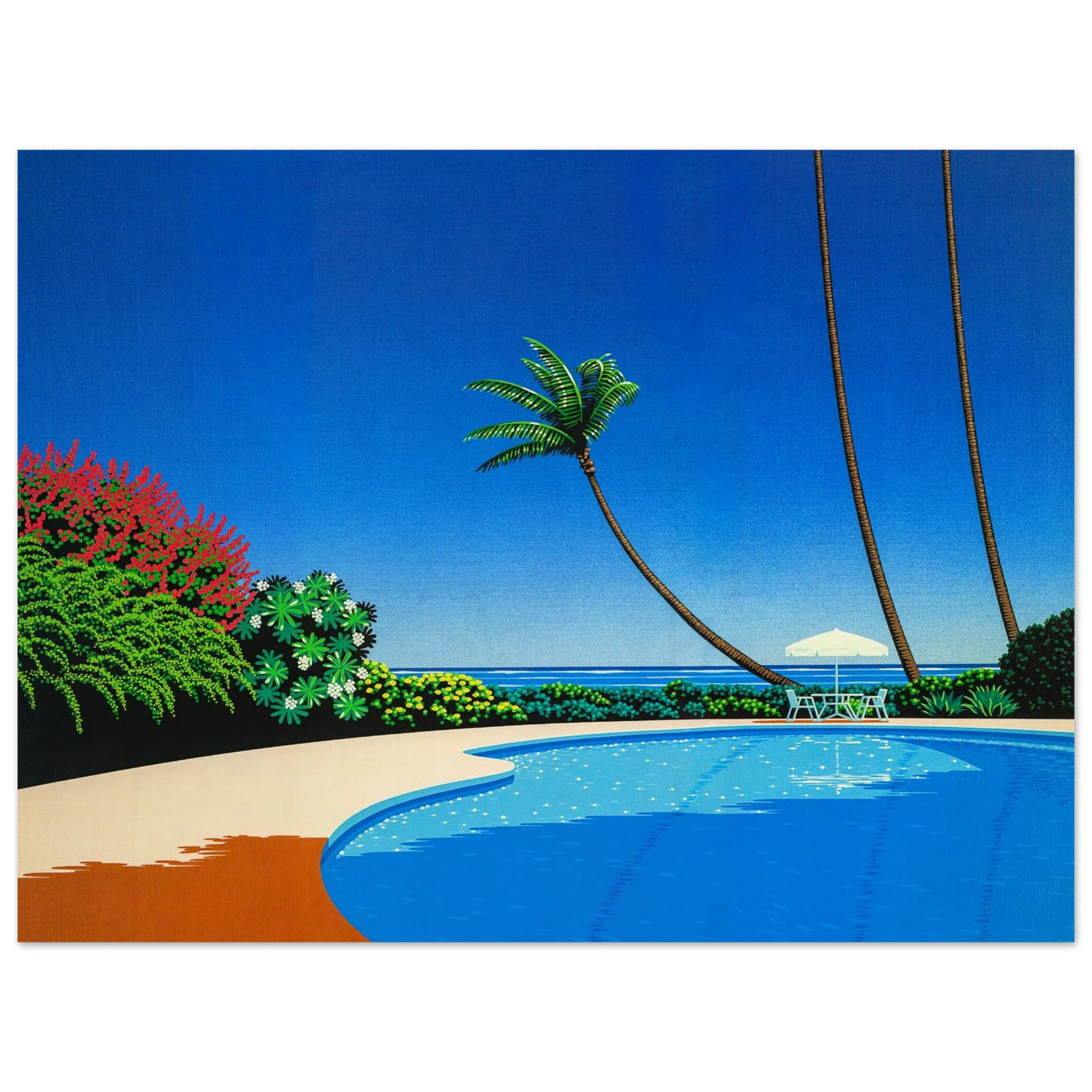 Hiroshi Nagai - Shade of Palm Grove II Wall Art - 21x29.7 cm / 8x12" - Fine Art Poster - -