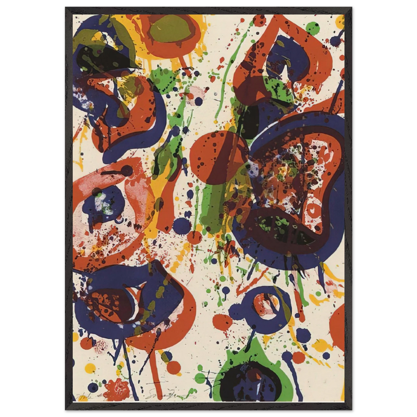 Untitled  from Pasadena Box   Lembark L59  - Sam Francis Framed Art Print – Black Wooden Frame - Default Title - -Framed Art Print