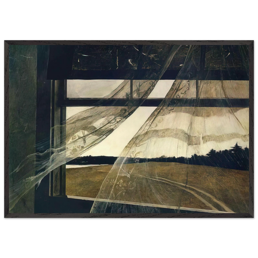 WIND FROM THE SEA 1947 - Andrew Wyeth Framed Art Print – Black Wooden Frame - Default Title - -Framed Art Print