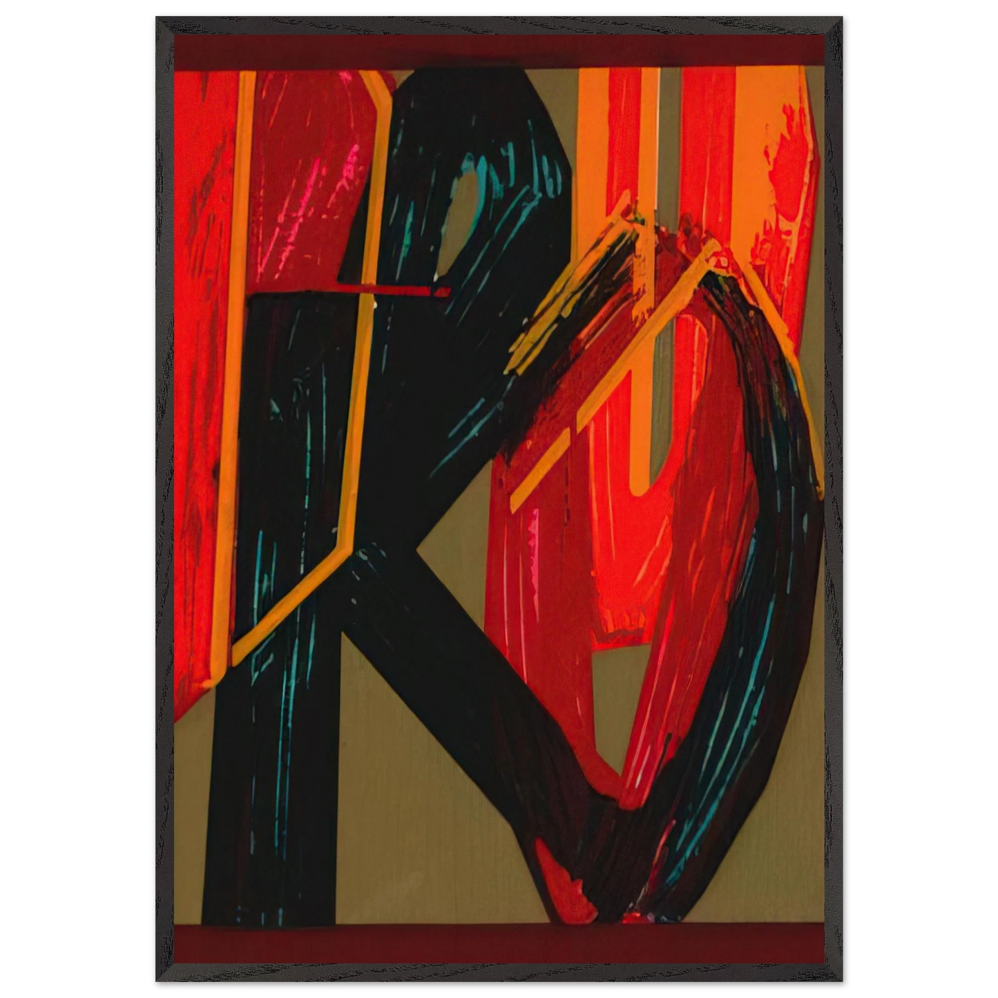 unknowntitle - Lettrism - Joao Vieira Framed Art Print – Black Wooden Frame - Default Title - -Framed Art Print