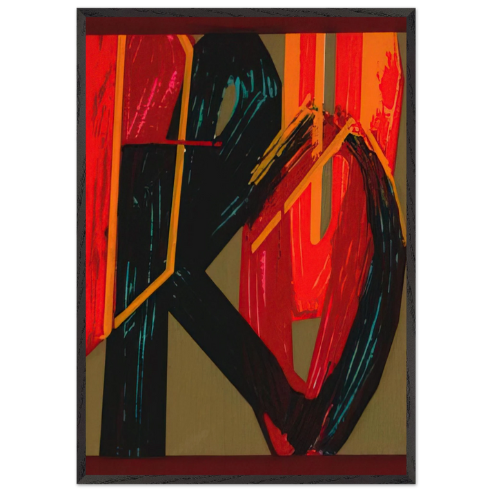 unknowntitle - Lettrism - Joao Vieira 70x100 cm / 28x40 inches Framed Art Print – Black Wooden Frame