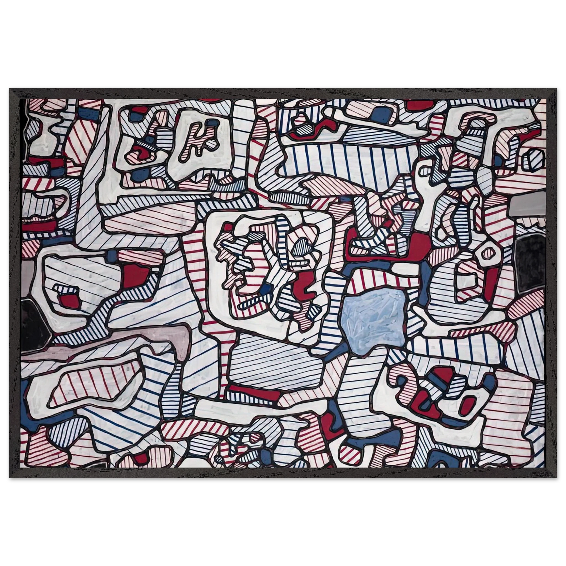 SITE INHABITED BY OBJECTS 1965 - Jean Dubuffet Framed Art Print – Black Wooden Frame - Default Title - -Framed Art Print