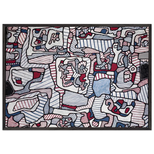 SITE INHABITED BY OBJECTS 1965 - Jean Dubuffet Framed Art Print – Black Wooden Frame - Default Title - -Framed Art Print