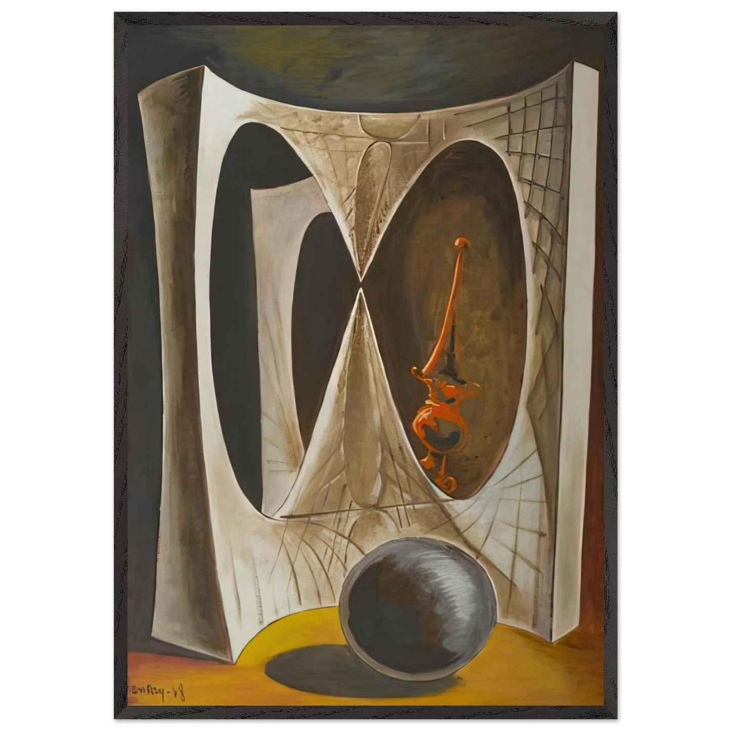 DIDEROT S HARPSICHORD OR THE MERCHANT OF VENICE - Man Ray Framed Art Print – Black Wooden Frame - Default Title - -Framed Art Print