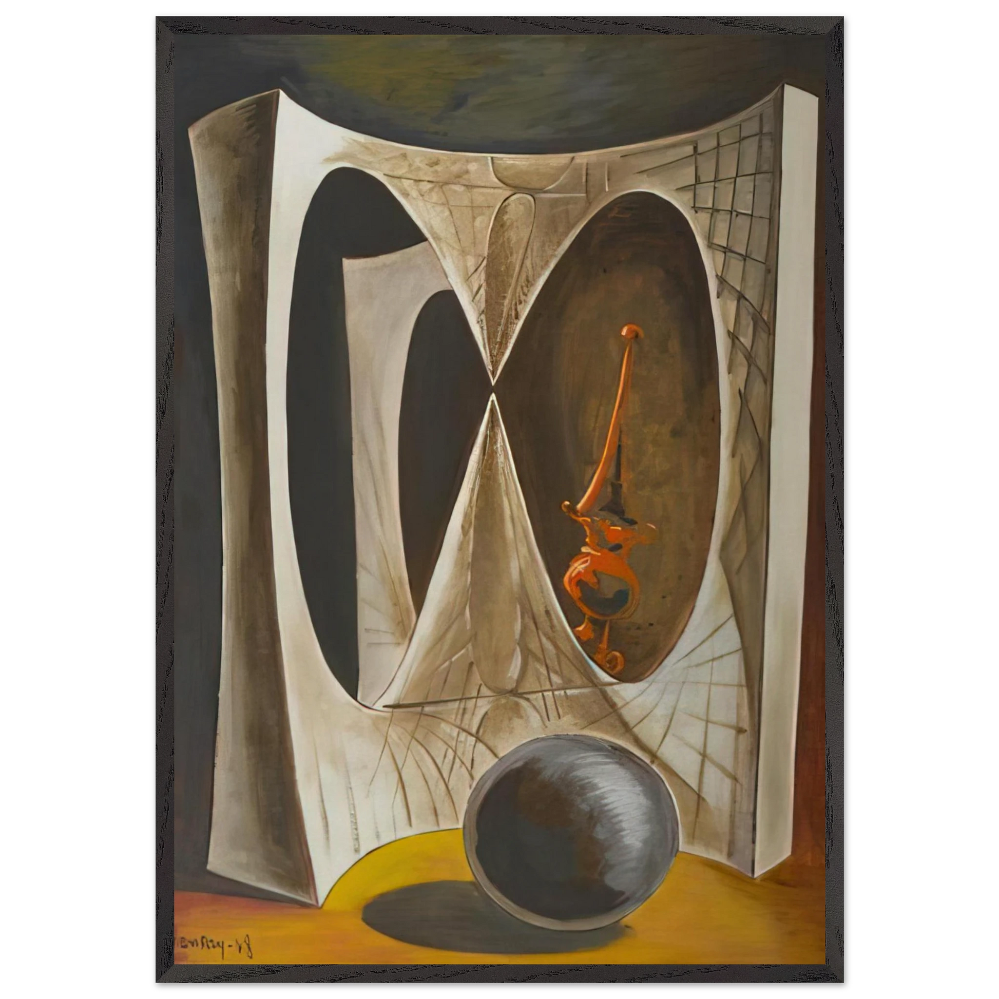 DIDEROT S HARPSICHORD OR THE MERCHANT OF VENICE - Man Ray Framed Art Print – Black Wooden Frame - Default Title - -Framed Art Print