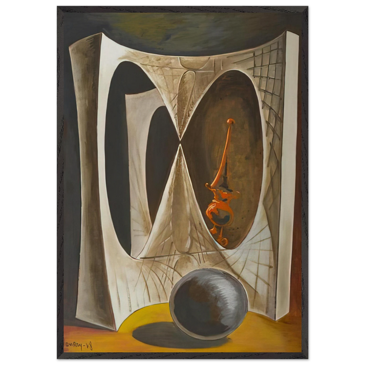 DIDEROT S HARPSICHORD OR THE MERCHANT OF VENICE - Man Ray 70x100 cm / 28x40 inches Framed Art Print – Black Wooden Frame