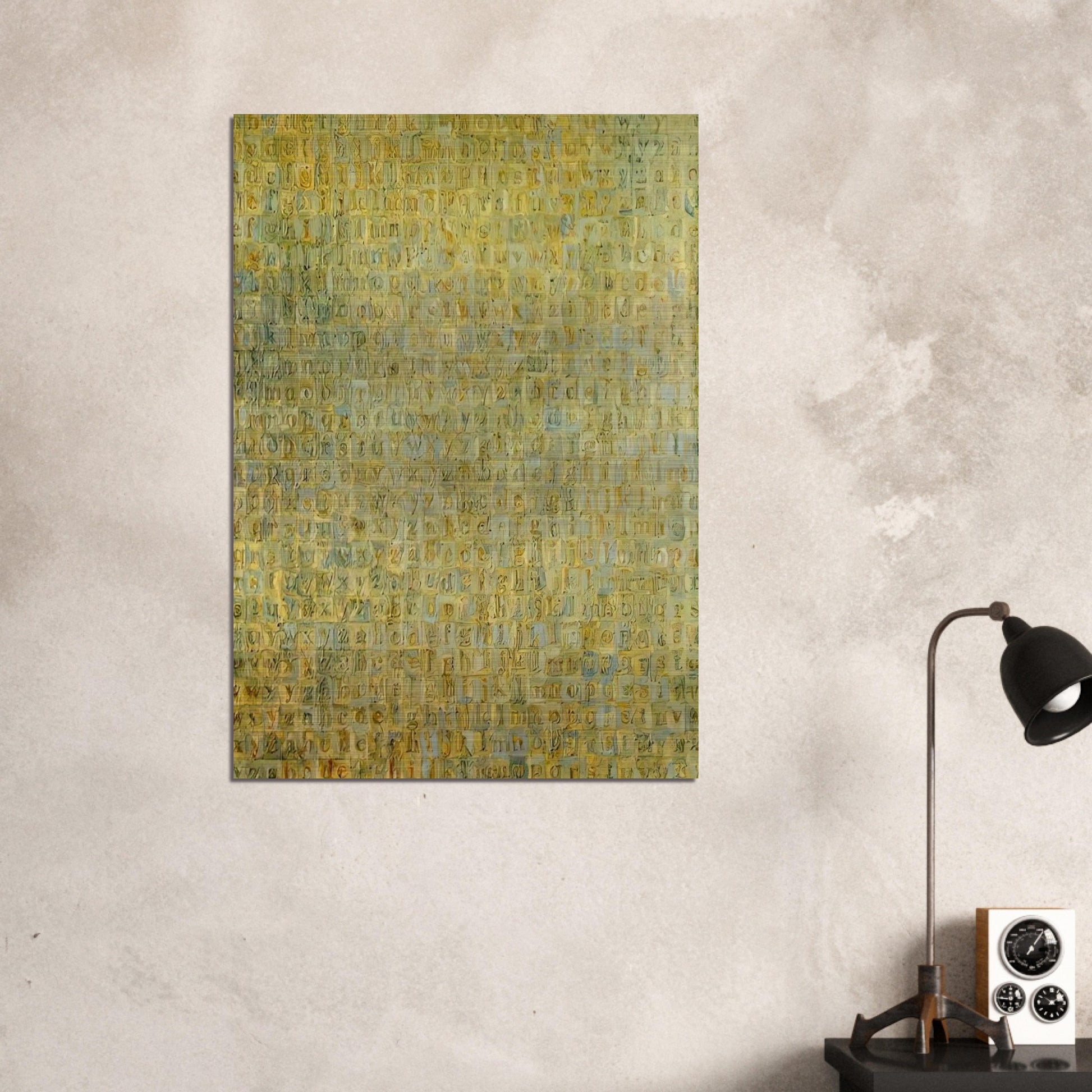 GREY ALPHABETS - Jasper Johns Brushed Aluminum Print - 70x100 cm / 28x40 inches | Jasper Johns Aluminum Print | Jasper Johns Prints