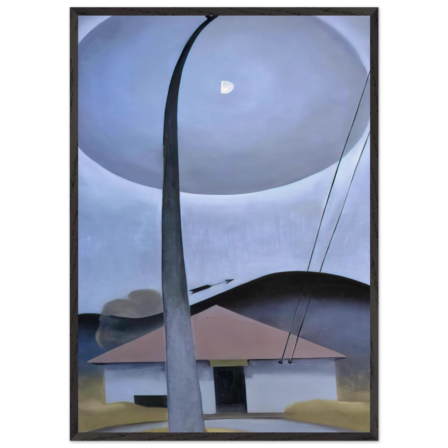 Little House with Flagpole - Georgia OKeeffe 70x100 cm / 28x40 inches Framed Art Print – Black Wooden Frame