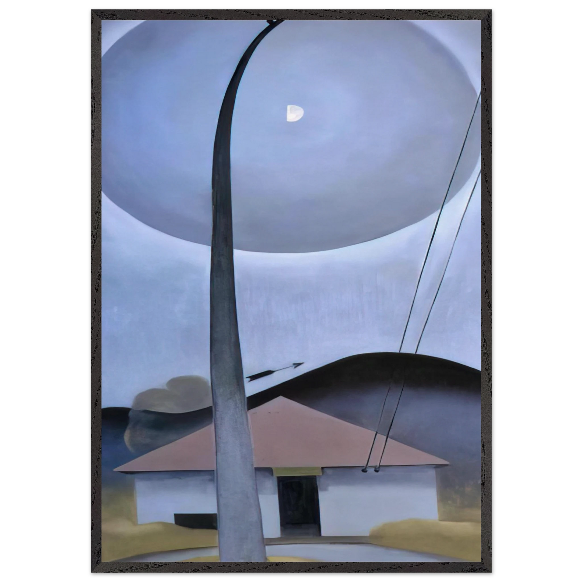 Little House with Flagpole - Georgia OKeeffe 70x100 cm / 28x40 inches Framed Art Print – Black Wooden Frame
