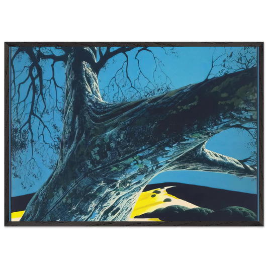 Distant Meadow - Eyvind Earle Framed Art Print – Black Wooden Frame - Default Title - -Framed Art Print