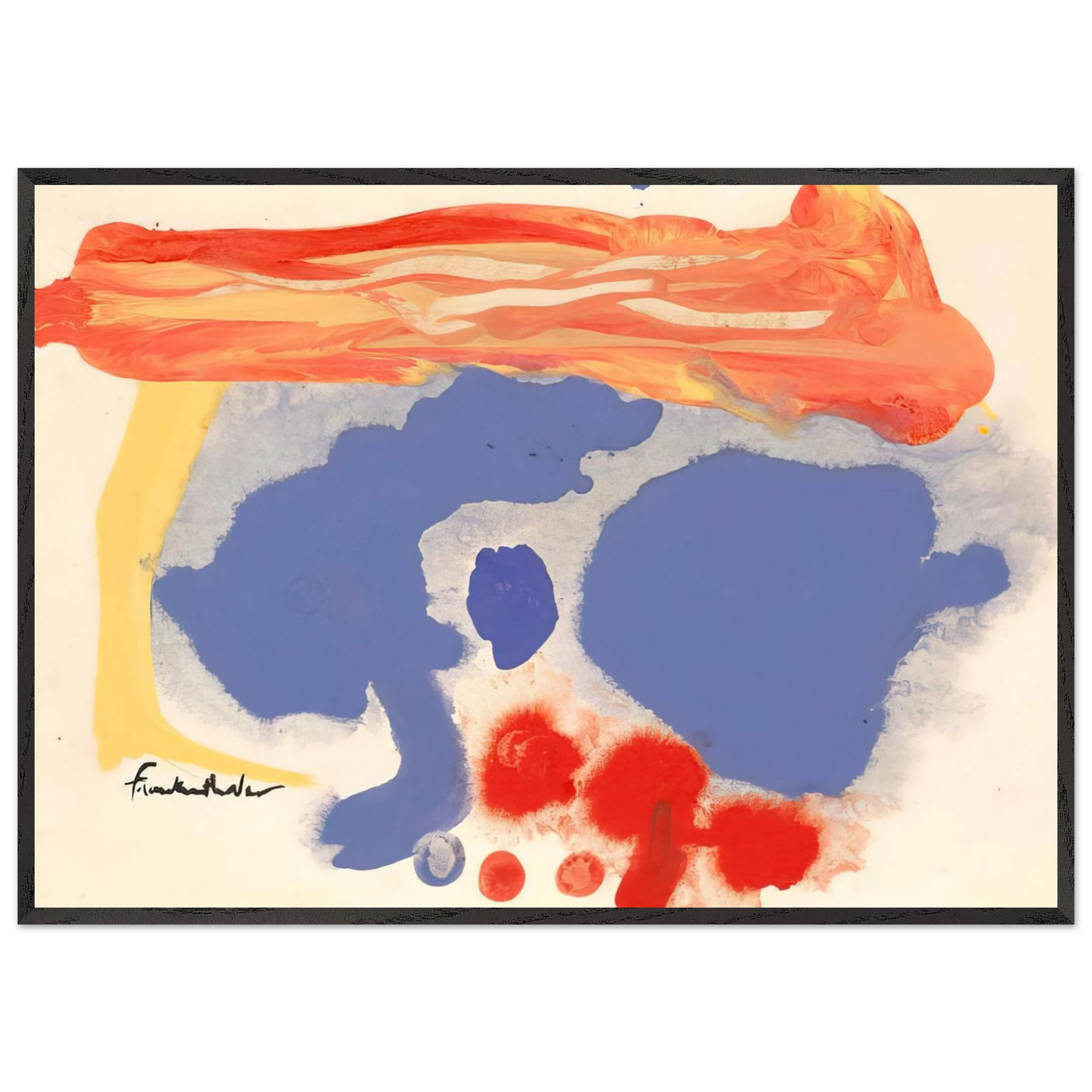 Helen Frankenthaler - Summerscene, Provincetown - 1961 Wall art - 15x20 cm / 6x8 inches - Premium Wooden Framed Poster With Fine Art Paper - Wood frame