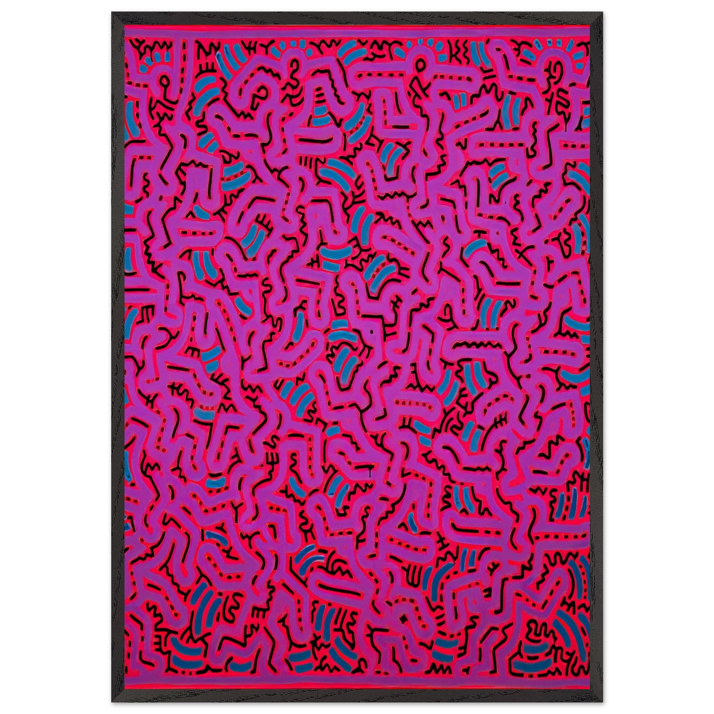 UNTITLED 1984 N1 - Keith Haring Framed Art Print – Black Wooden Frame - Default Title - -Framed Art Print
