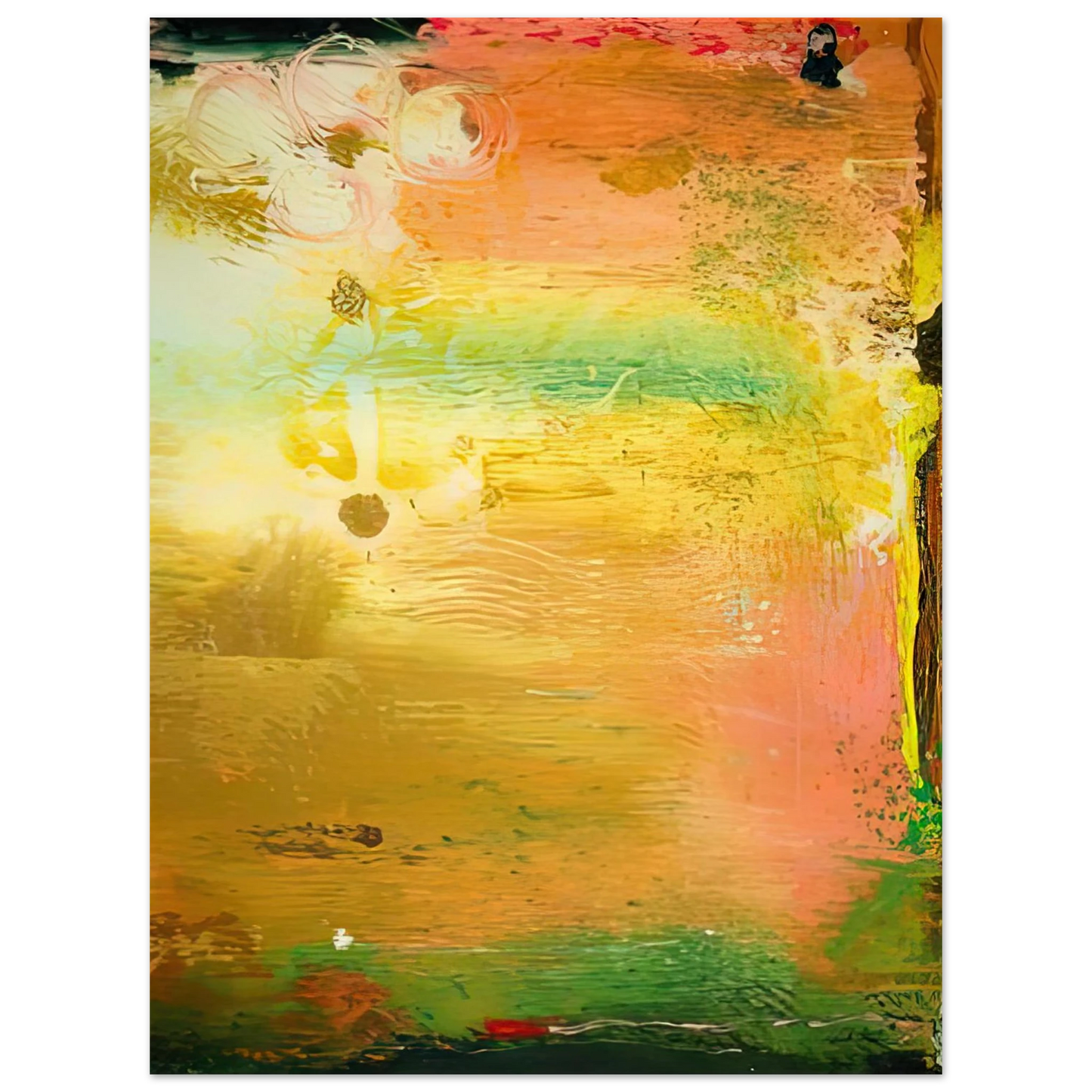 Helen Frankenthaler - Fantasy Garden, 1992- Wall Art - 60x80 cm / 24x32 inches - Premium Wooden Framed Poster With Fine Art Paper - White frame