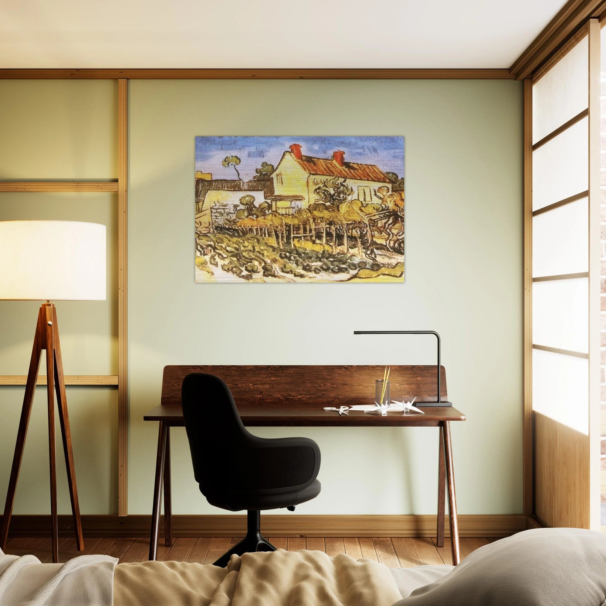 The House of Pere Eloi - Vincent van Gogh Brushed Aluminum Print - 70x100 cm / 28x40 inches | Vincent van Gogh Aluminum Print | Vincent van Gogh Prints