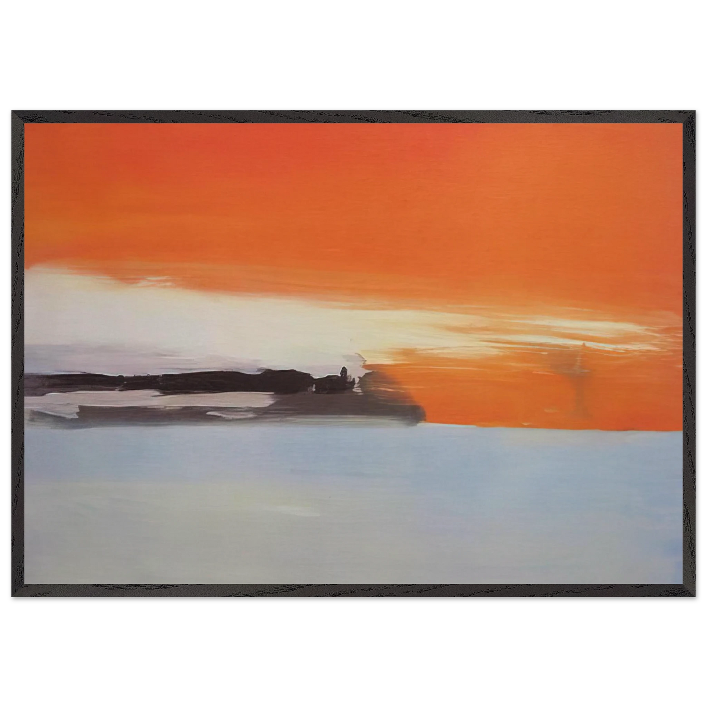 Chemin de fer au bord de la mer soleil couchant - 1955 - Nicolas de Stael Framed Art Print – Black Wooden Frame - Default Title - -Framed Art Print