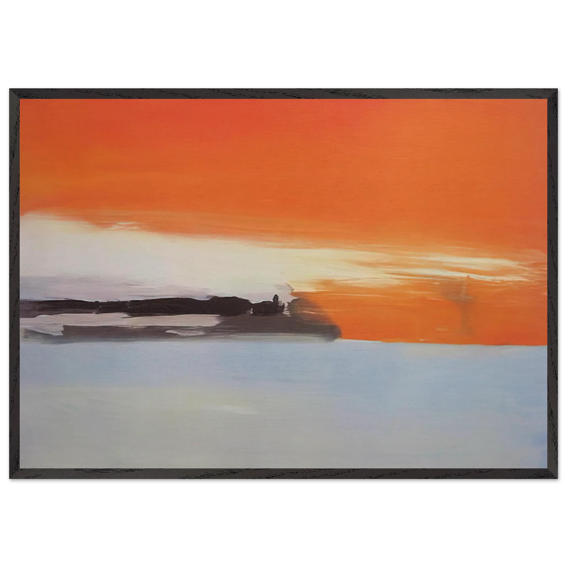 Chemin de fer au bord de la mer soleil couchant - 1955 - Nicolas de Stael Framed Art Print – Black Wooden Frame - Default Title - -Framed Art Print