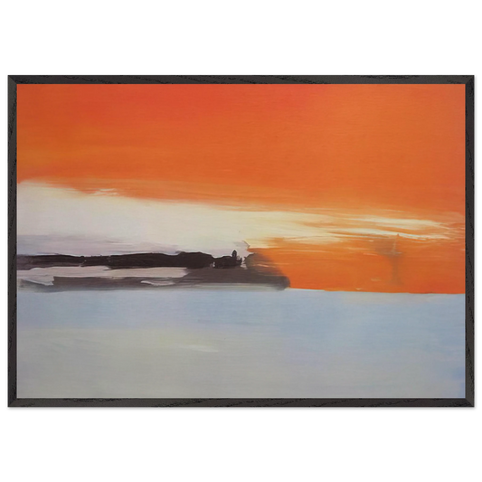 Chemin de fer au bord de la mer soleil couchant - 1955 - Nicolas de Stael Framed Art Print – Black Wooden Frame - Default Title - -Framed Art Print