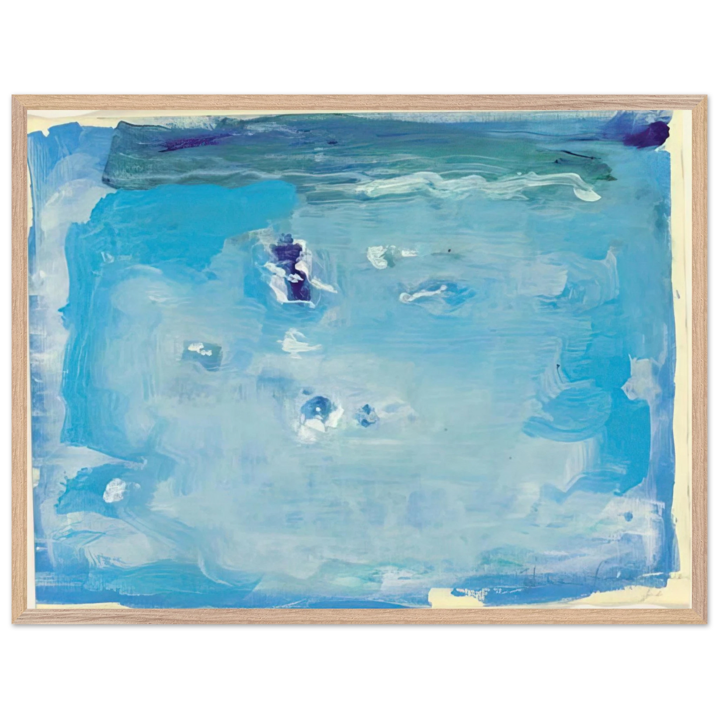 Helen Frankenthaler - Untitled - Color Field Painting, Lyrical Abstraction Wall art - 70x100 cm / 28x40 inches - Premium Wooden Framed Poster With Fine Art Paper - Black frame