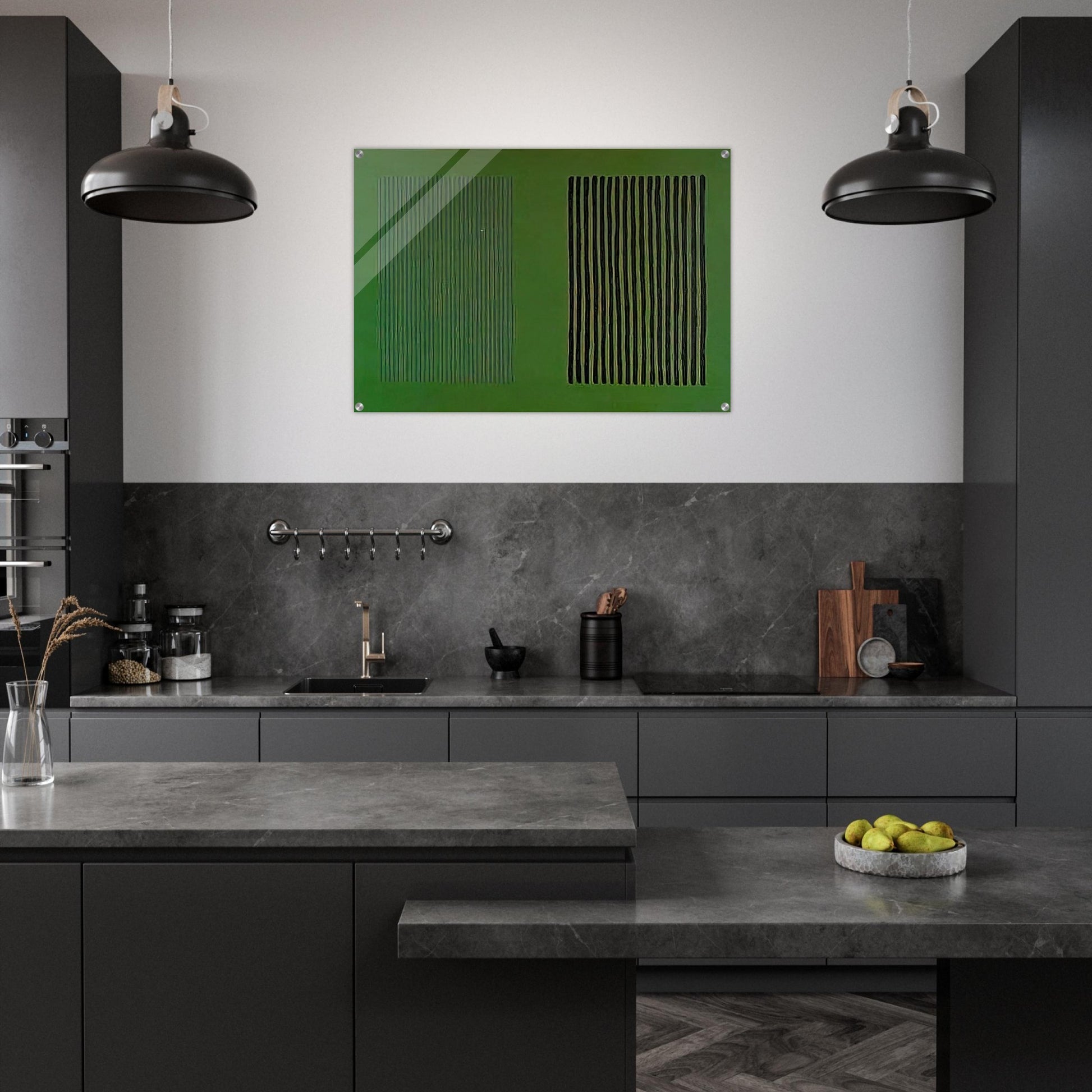 Green Giant - 1980 - Gene Davis Acrylic Print - 70x100 cm / 28x40″ inches | Gene Davis Wall Art | Gene Davis Prints