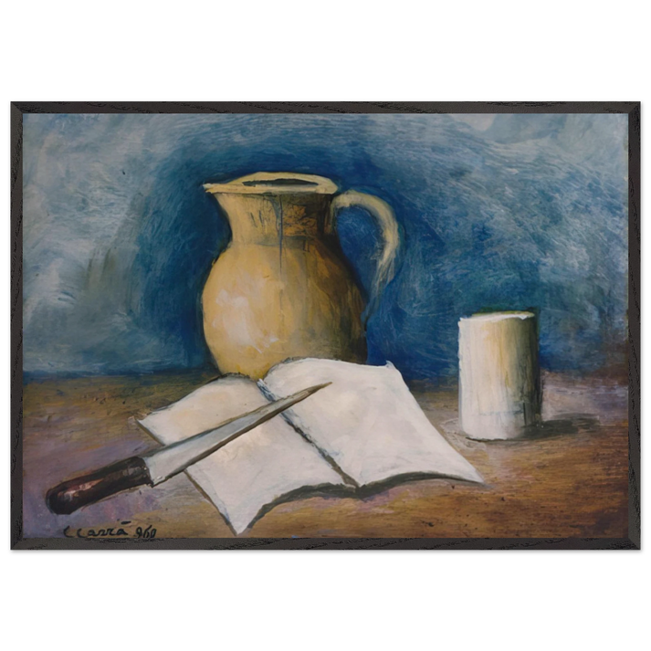 NATURA MORTA - Carlo Carra 70x100 cm / 28x40 inches Framed Art Print – Black Wooden Frame