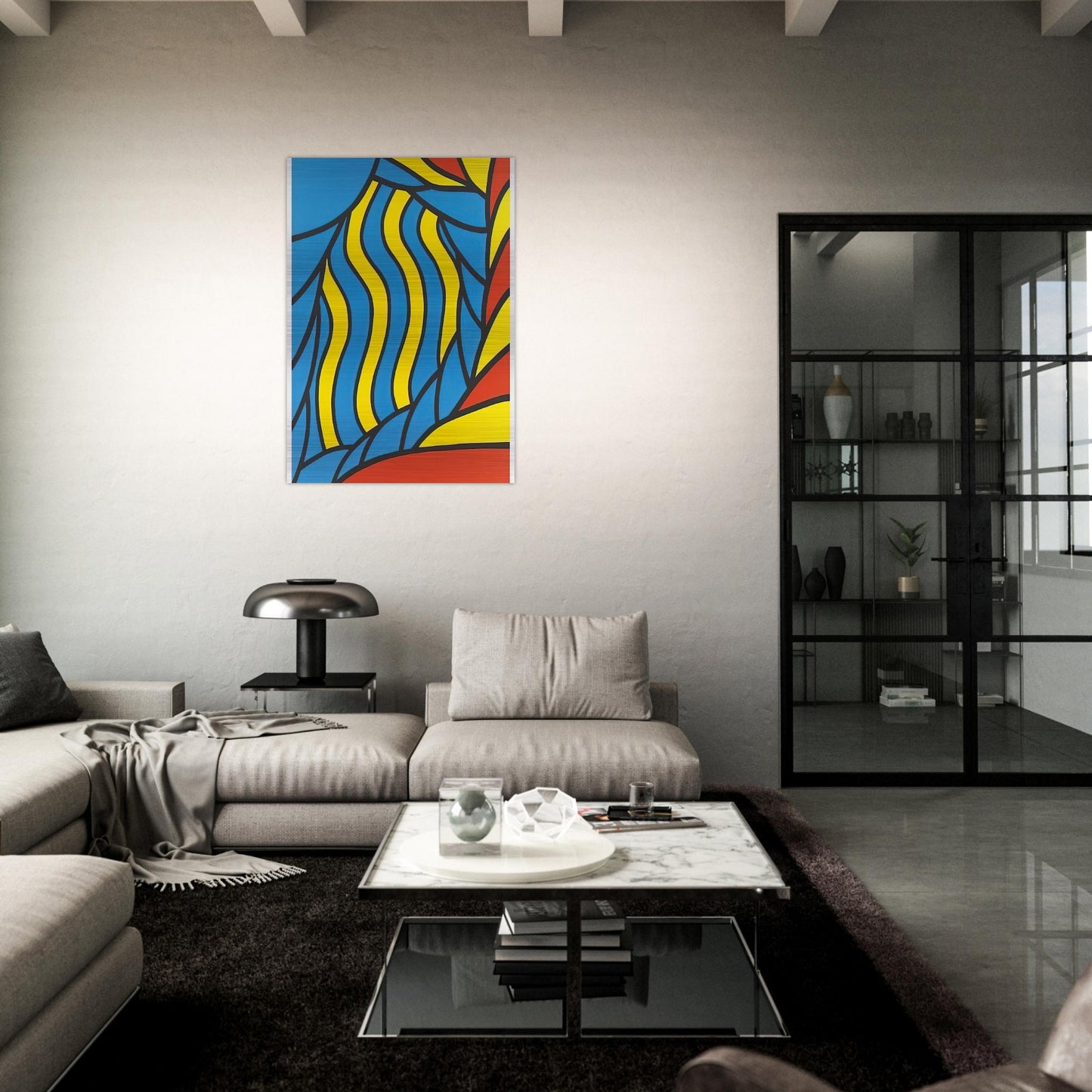 Flying Circus - 1965 - Nicholas Krushenick Brushed Aluminum Print - 70x100 cm / 28x40 inches | Nicholas Krushenick Aluminum Print | Nicholas Krushenick Prints